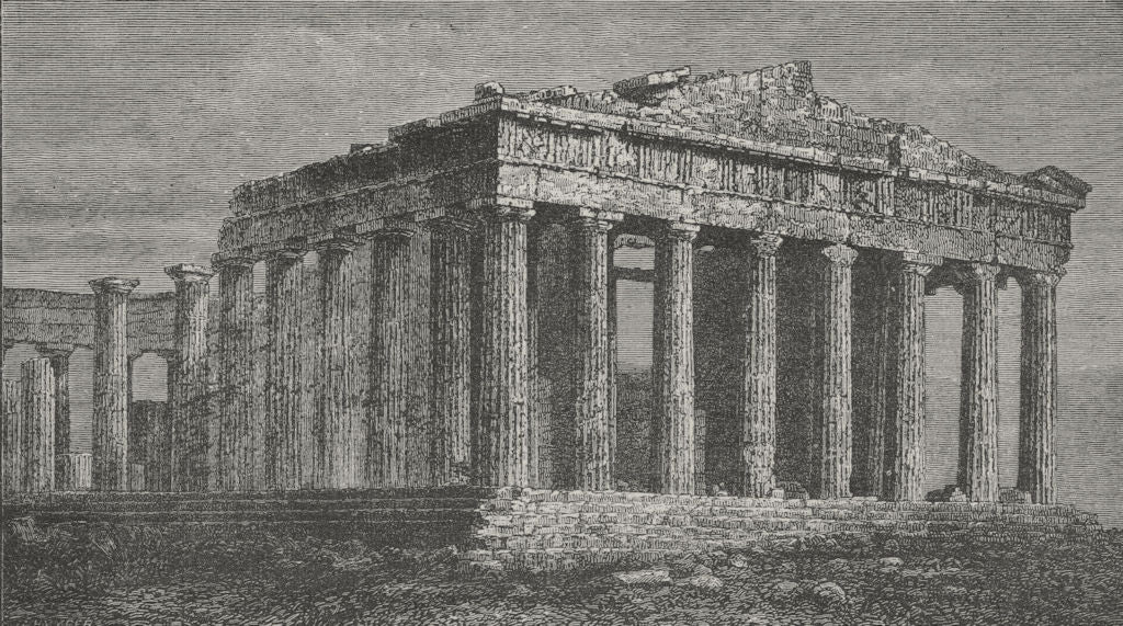 ATHENS. Ruins of the Parthenon 1882 old antique vintage print picture